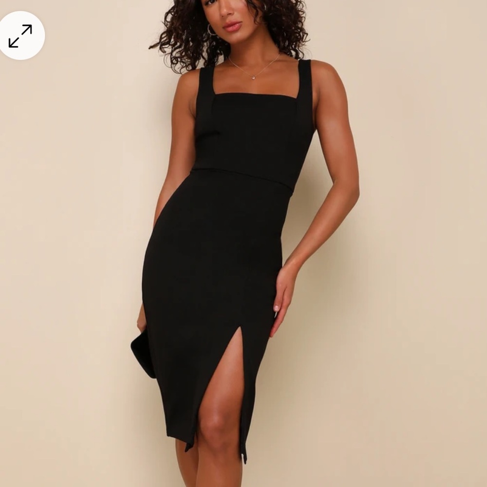 Lulu’s Baby, You're The One Black Sleeveless Bodycon Midi Dress size XS